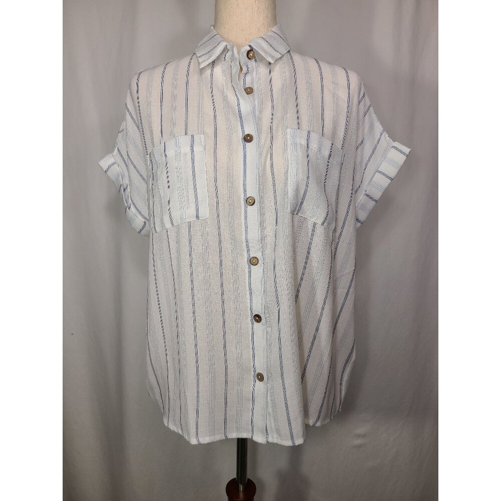 NWT Polagram Cap Sleeves Womens Top Shirt Blouse Size S A040 Breathable